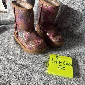 UGG Brown and Pink Patterned Girls Boots